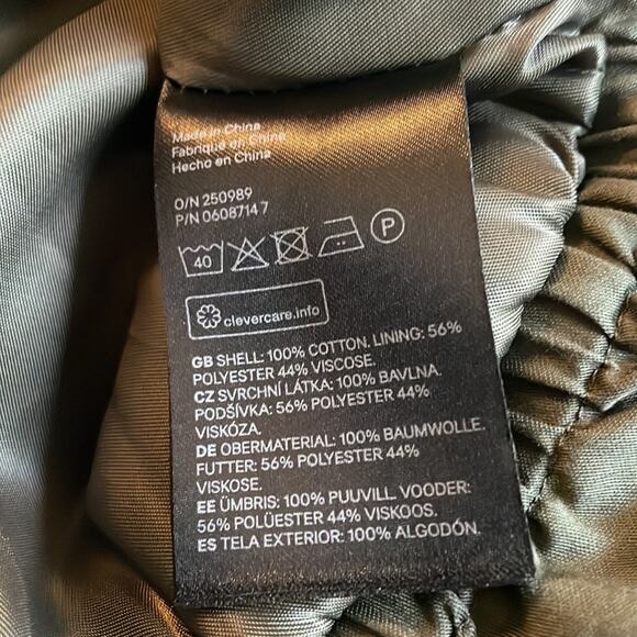 H&M Olive Green Bomber Jacket Full Zip Y2K Outdoor Fall Sporty Prep Collegiate - Picture 7 of 7